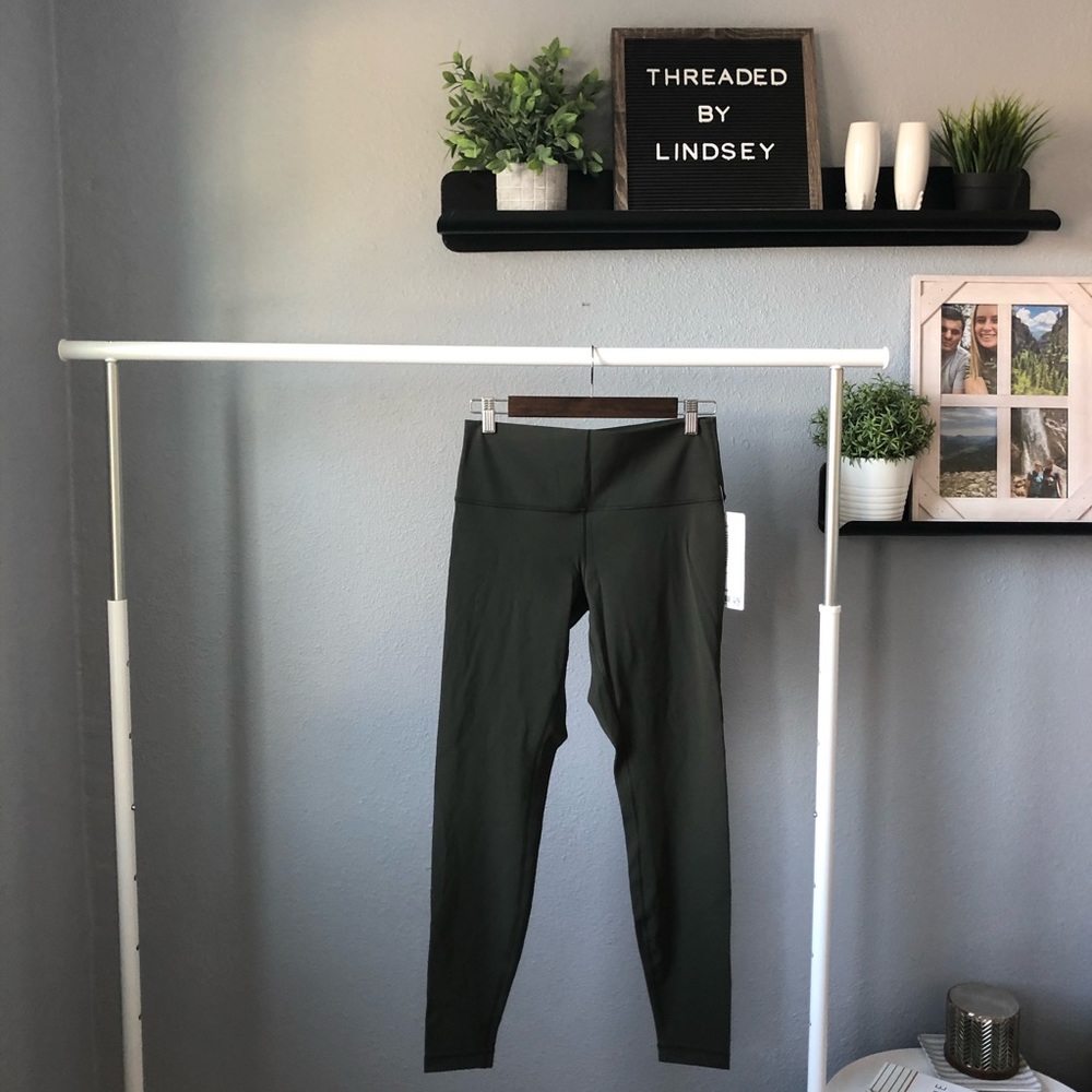 🆕 Lululemon Wunder Under HR olive leggings 10